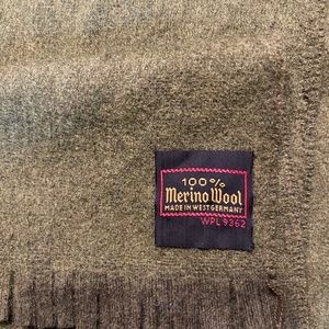 Vintage wool scarf made in West Germany army green